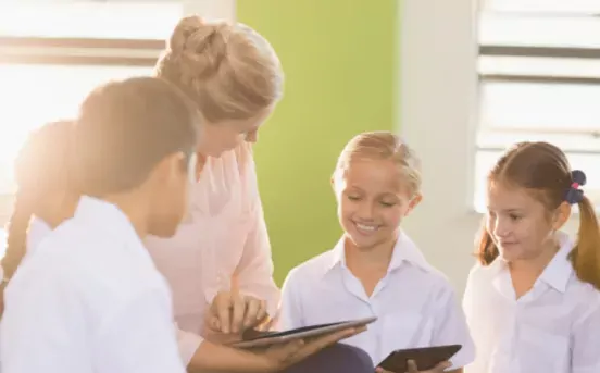 female teaching class